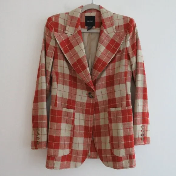 SMYTHE Patch Pocket Birkin Blazer in Rust Spring Tweed - Women's Size US 6 - Picture 3 of 16